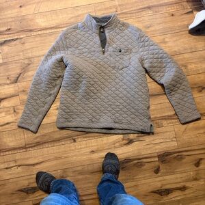 Eddie Bauer Quilted Gray Pullover